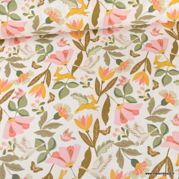 Tissu imprimé lapin